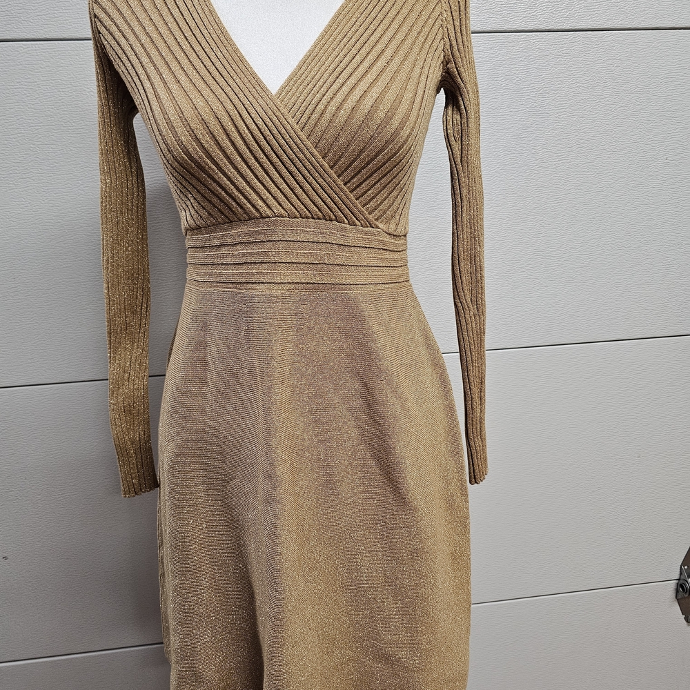 INC International Concepts Gold Long Sleeve Dress